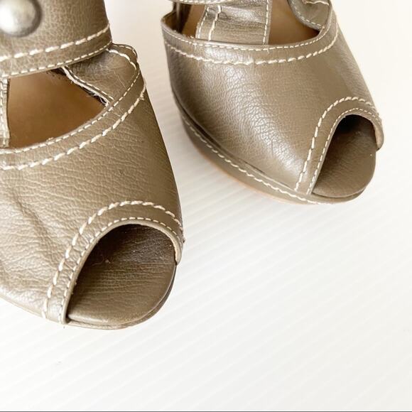 Boutique 9 Platform Leather Strappy Buckle Open Toe Chunky Heels 7.5 - Picture 10 of 10